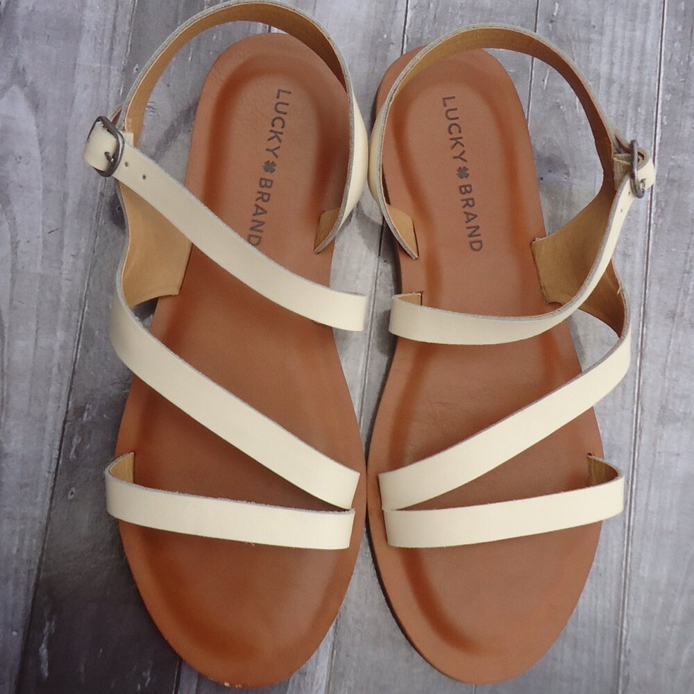 SIZE 8. LUCKY BRAND leather strappy sandals. - Picture 2 of 16